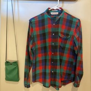 Vintage Diane Von Furstenberg checkered blouse.